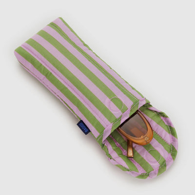 Paper Plane - Baggu - Puffy Glasses Sleeve - Avocado Stripe