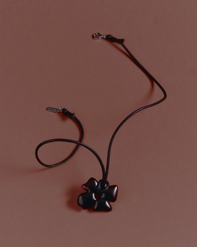 Paper Plane - Brie Leon - Glass Flower Cord Necklace - Plum
