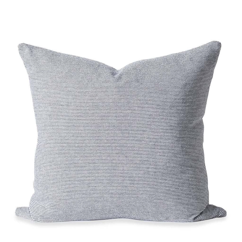 Stripe Washed Cotton Cushion Cover - Navy