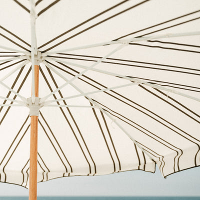 Amalfi Beach Umbrella - Black Stripe