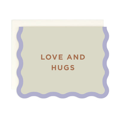 Card - Love and Hugs Wavy Edge