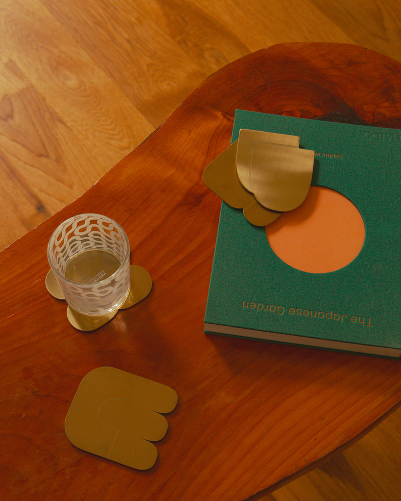 Together Brass Coaster Set