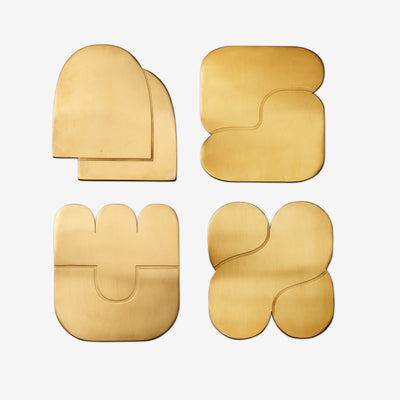 Together Brass Coaster Set