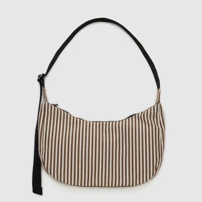 Paper Plane - Baggu - Crescent Bags - Brown Stripes