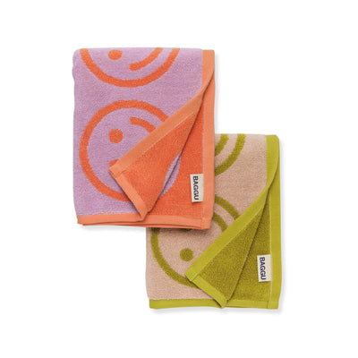 Baggu - Happy Hand Towels - Lilac & Ochre