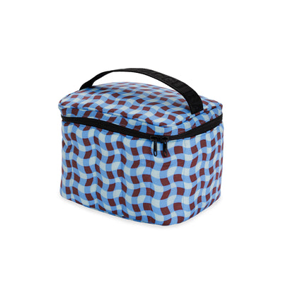 Puffy Cooler Bags - Wavy Gingham Blue