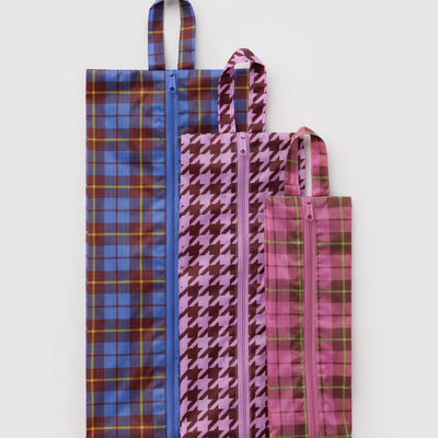 3D Zip Pouch Set - Check Mix