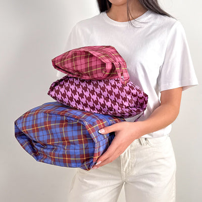 3D Zip Pouch Set - Check Mix