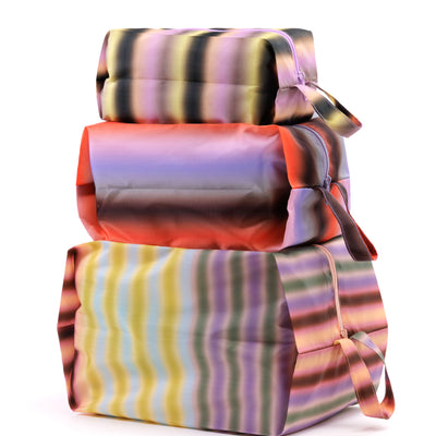 3D Zip Pouch Set - Gradient Stripes