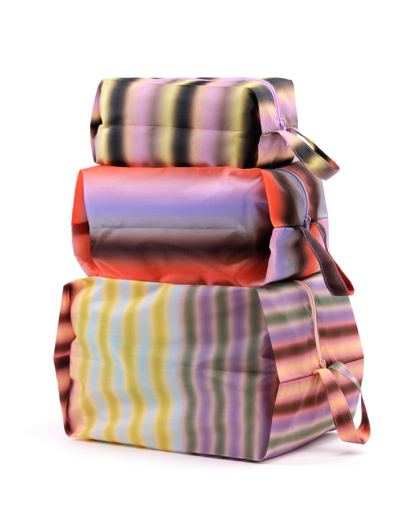 3D Zip Pouch Set - Gradient Stripes