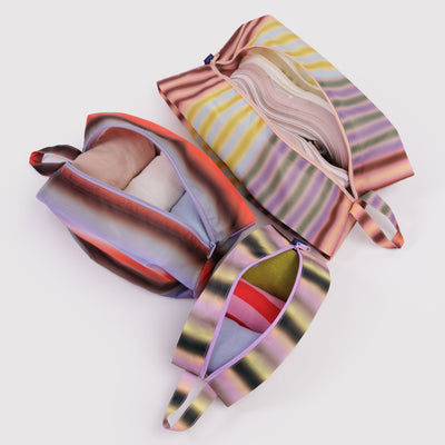 3D Zip Pouch Set - Gradient Stripes