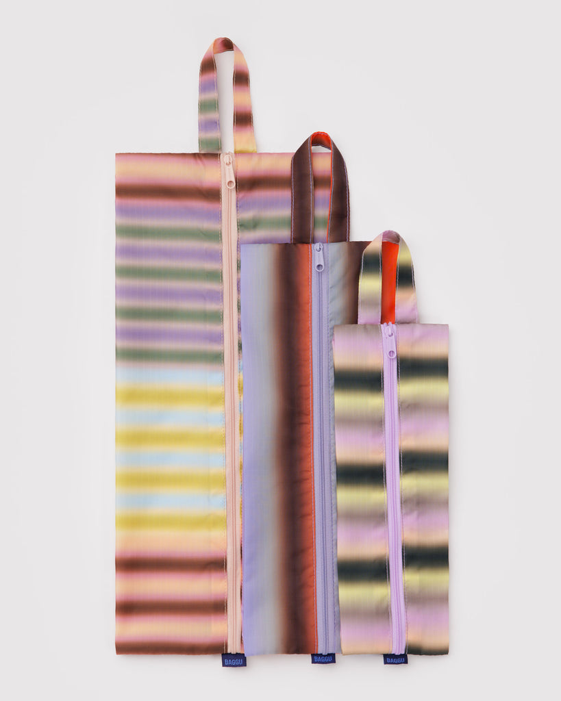 3D Zip Pouch Set - Gradient Stripes