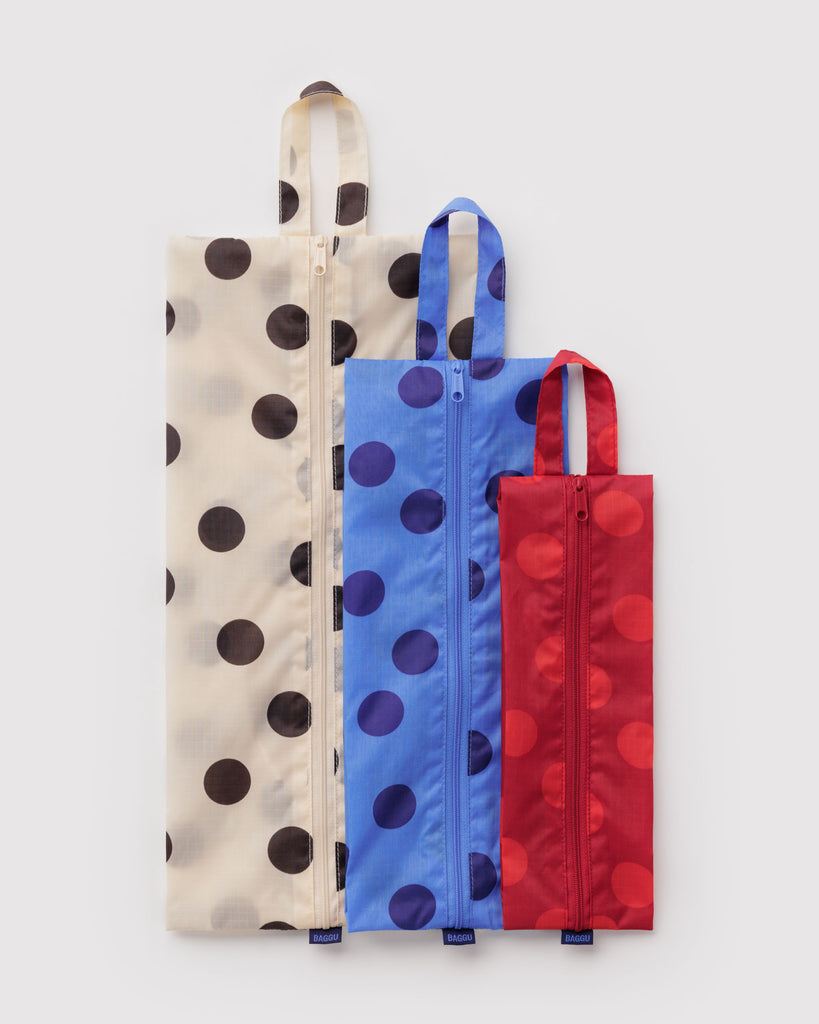 3D Zip Pouch Set - Polka Dot Mix
