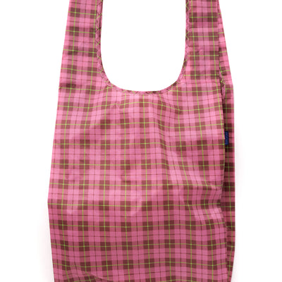 Big Shopping Carry Bag - Azalea Pink Tartan