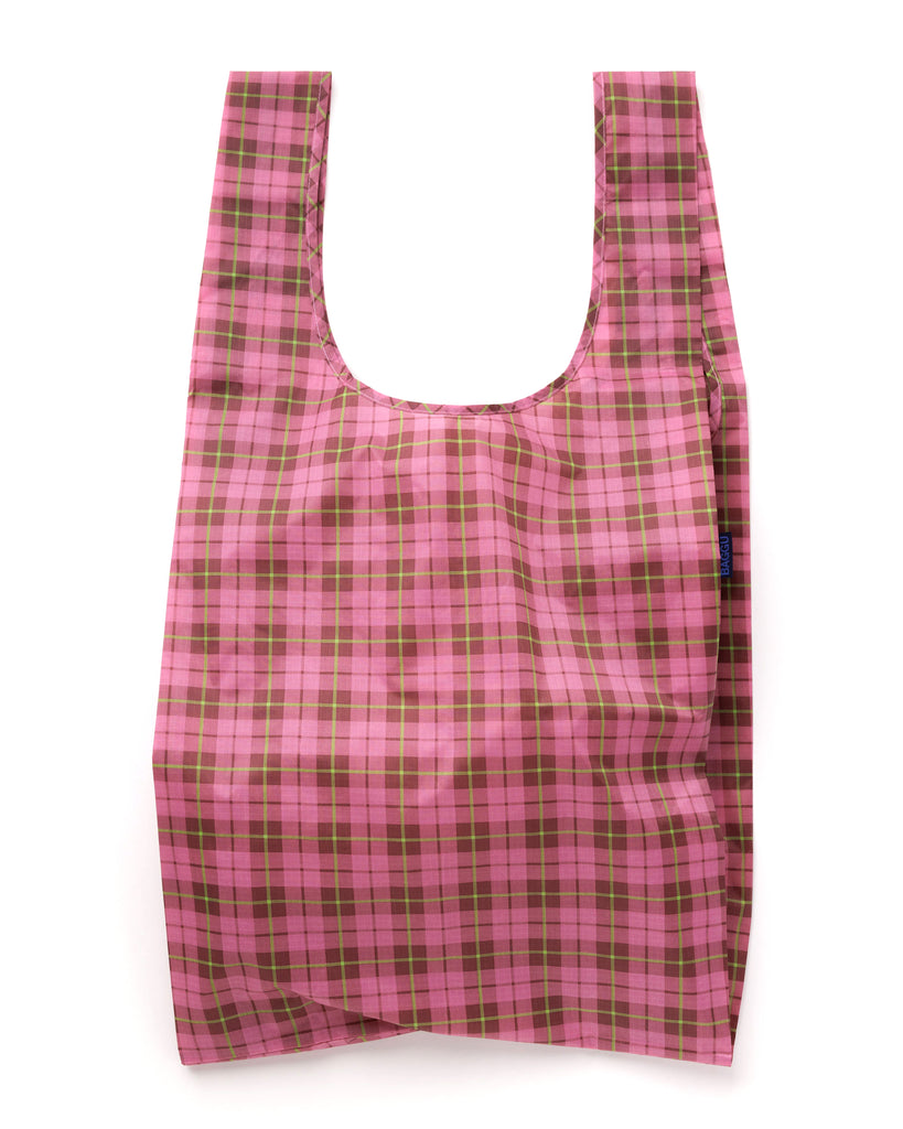 Big Shopping Carry Bag - Azalea Pink Tartan