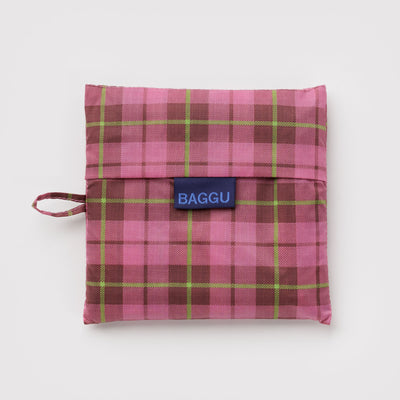 Big Shopping Carry Bag - Azalea Pink Tartan