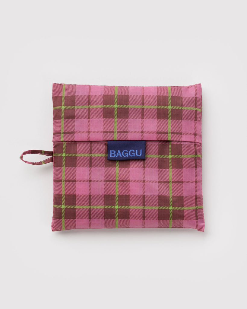 Big Shopping Carry Bag - Azalea Pink Tartan