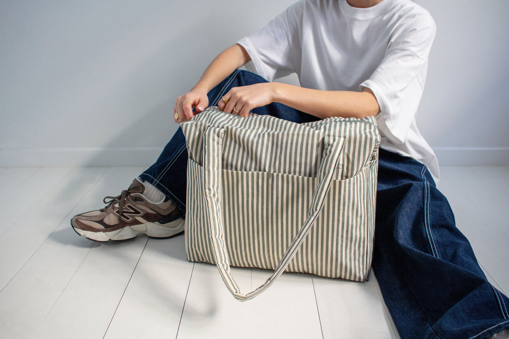 Cloud Carry-On Bags - Sage Stripe