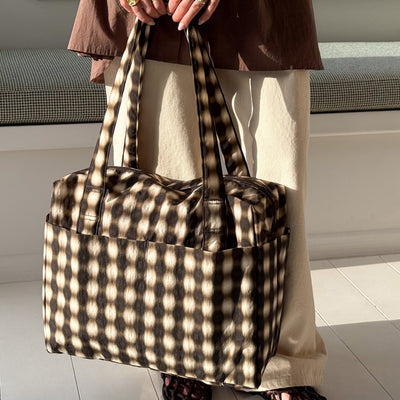 Cloud Carry-On Bags - Blurred Brown Gingham