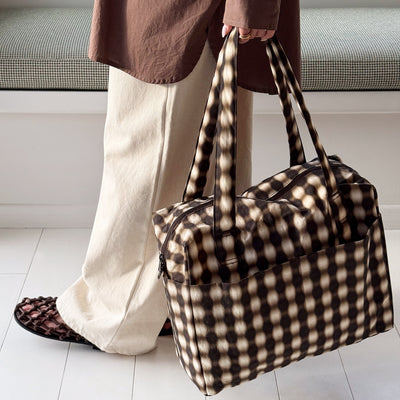 Cloud Carry-On Bags - Blurred Brown Gingham