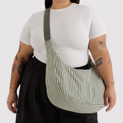 Crescent Bags - Sage Stripe