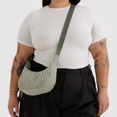 Crescent Bags - Sage Stripe