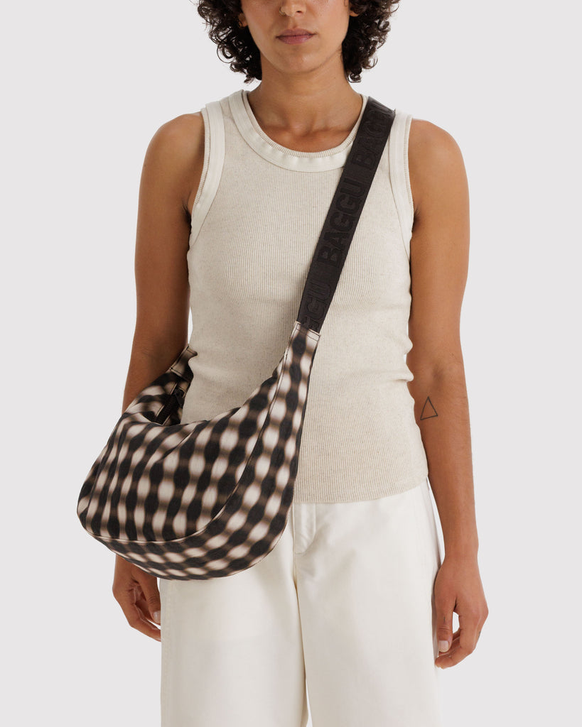 Crescent Bags - Blurred Brown Gingham