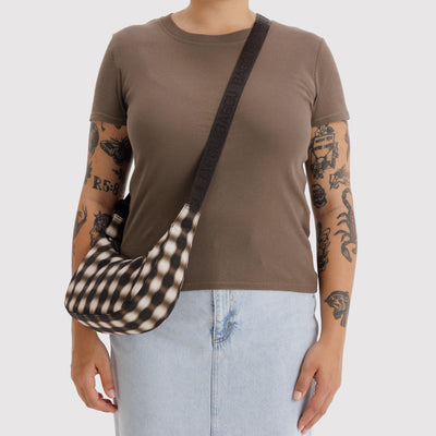 Crescent Bags - Blurred Brown Gingham