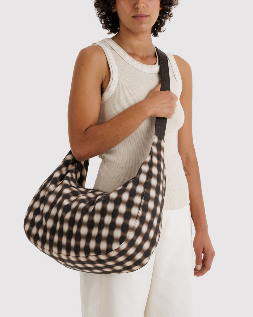Crescent Bags - Blurred Brown Gingham