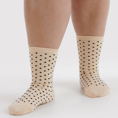 Crew Socks - Micro Black Polka Dot