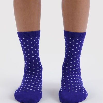 Crew Socks - Micro Blue Polka Dot