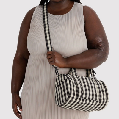 Duffle Bag - Black & Cream Gingham