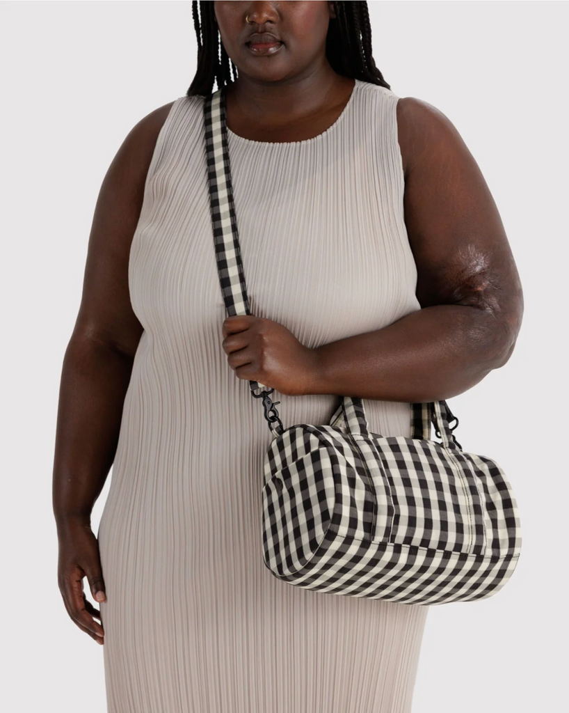 Duffle Bag - Black & Cream Gingham