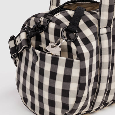 Duffle Bag - Black & Cream Gingham