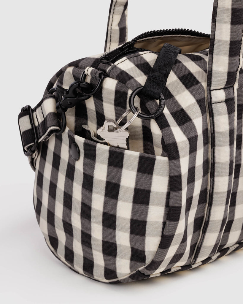 Duffle Bag - Black & Cream Gingham