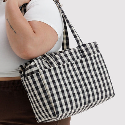 Everyday Cloud Bag - Black & Cream Gingham