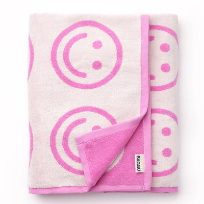 Happy Bath Towel - Pink