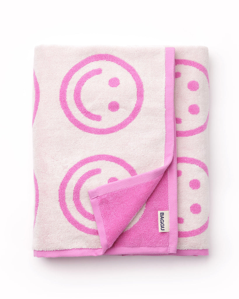 Happy Bath Towel - Pink