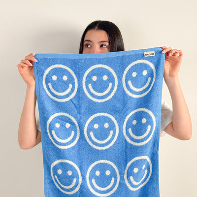 Happy Hand Towels - Blush & Sky
