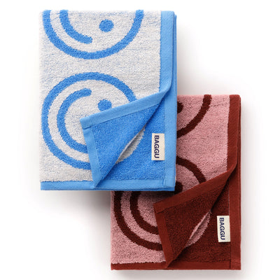 Happy Hand Towels - Blush & Sky