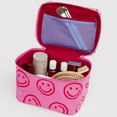 Large Cosmetic Case - Azalea Pink Happy