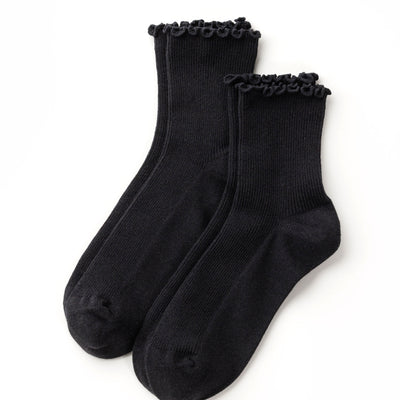 Lettuce Edge Sock Set - Black