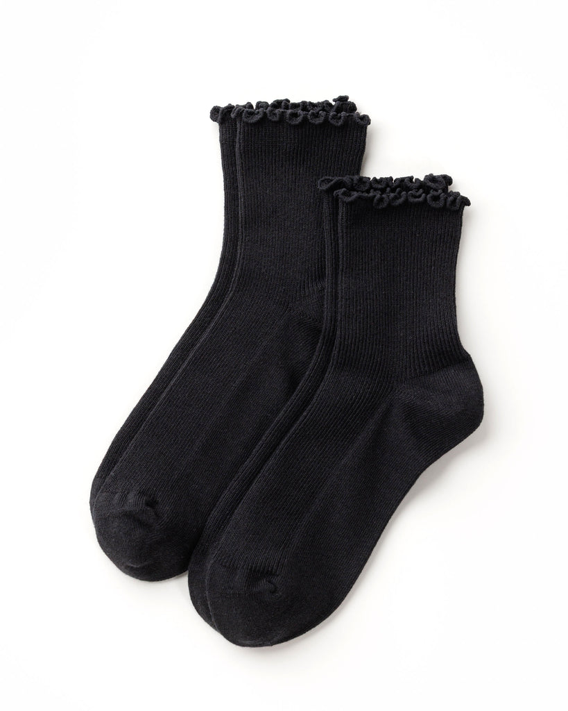 Lettuce Edge Sock Set - Black