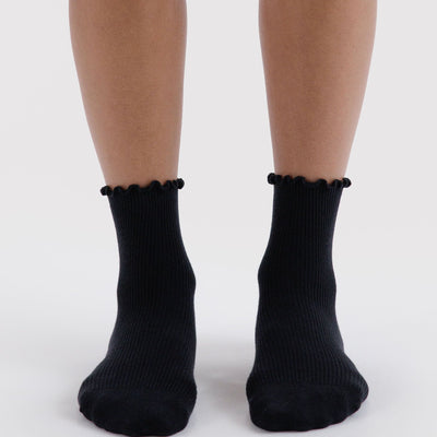 Lettuce Edge Sock Set - Black