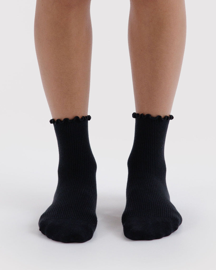 Lettuce Edge Sock Set - Black