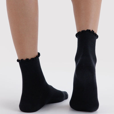 Lettuce Edge Sock Set - Black
