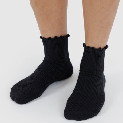 Lettuce Edge Sock Set - Black & Grey
