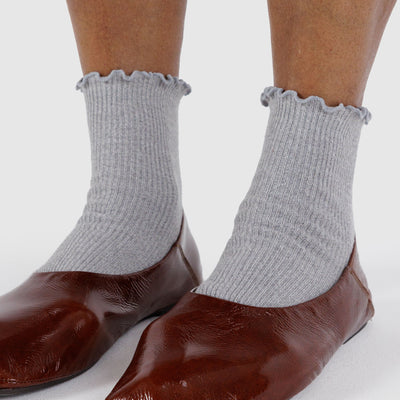 Lettuce Edge Sock Set - Black & Grey