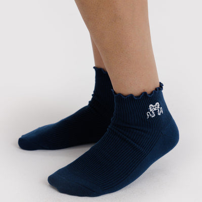 Lettuce Edge Sock Set - Mahogany & Navy