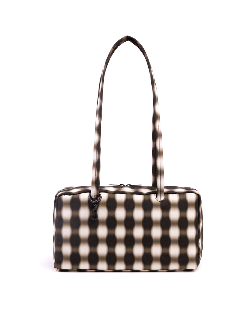 Nylon Bowler Bags - Blurred Brown Gingham